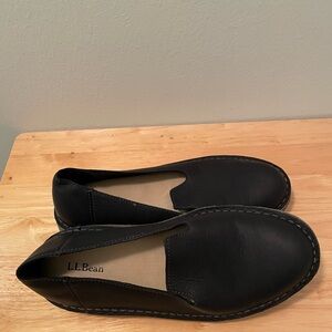 LL Bean Black Leather Loafers
